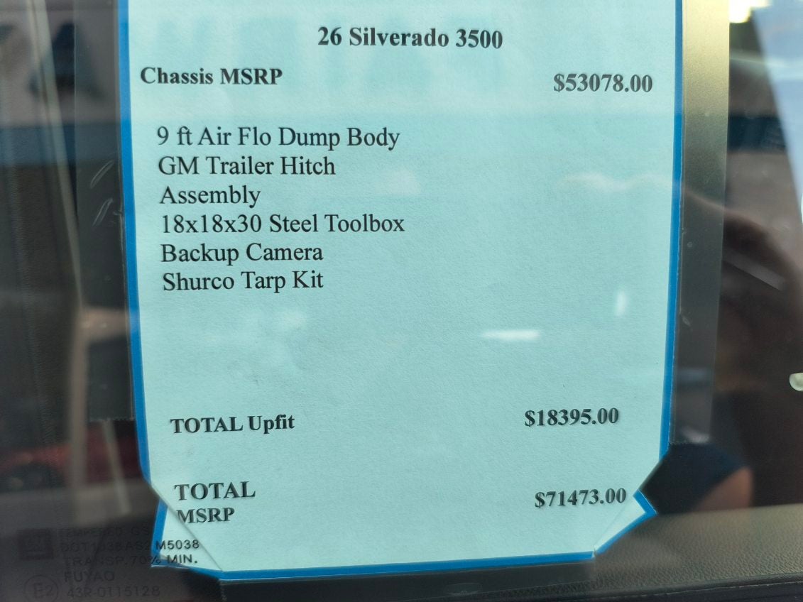 2026 Chevrolet Silverado 3500 HD Chassis Cab Work Truck